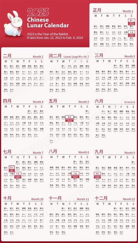 月曆2023|Year 2023 Calendar – China